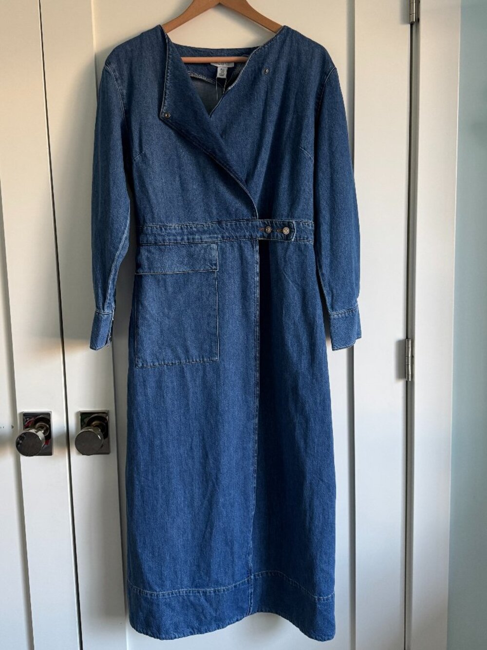 Aligne long sleeve denim wrap dress size 8 NWT